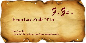 Fronius Zsófia névjegykártya